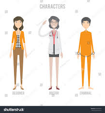 Character Set Include Designer Doctor Criminal Stock Vector