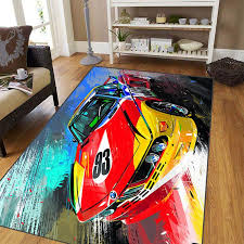 cool racing car carpet for living room
