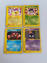 Pokemon card horsea tyrogue vileplume gastly e series set v/good japanese. 4 Pokemon Cards 2002 Pokemon Expedition Mercari Pokemon Cards Pokemon Trading Cards Game