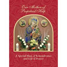 The most common catholic mass cards material is paper. The Redemptorists Our Mother Of Perpetual Help Mass Card And Spiritual Bouquet