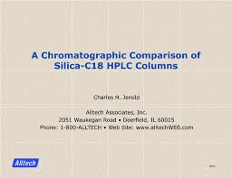 Ppt A Chromatographic Comparison Of Silica C18 Hplc