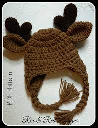 Learn how to create a branch or stem using a uk double crochet stitch, or an american single crochet stitch, used for antlers on animals such as donna the reindeer and logan the moose. Crochet Moose Antler Hat Pdf Pattern Only Crochet Moose Crochet Hats Crochet Baby Hats