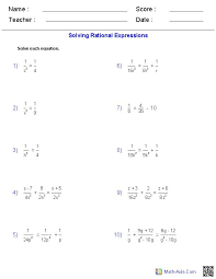 Rational Expressions Solving Equations