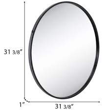 Black Round Metal Wall Mirror Large