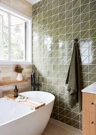 Olive Green Triangle Tiles