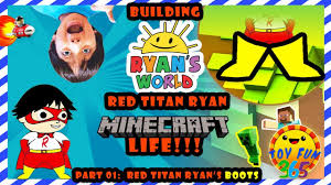 Ryan vs dragon cartoon animation for kids!!! Ryan S World Red Titan Ryan In Minecraft Life Part 01 Boots Youtube