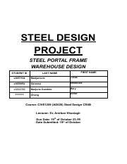 steel design project steel portal frame