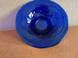 Glass Bowl Brilliant Deep Cobalt Blue