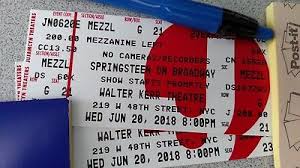 2 Tickets Bruce Springsteen On Broadway 6 20 18 Walter Kerr