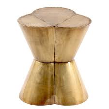 antique brass metal flower garden stool