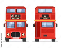 london double decker red bus cartoon