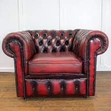 red leather chesterfield club chair