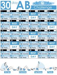 30 Day Ab Challenge With Free Printable The Quiet Grove