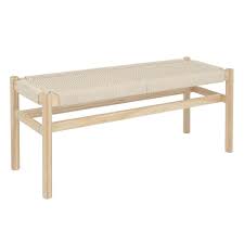 Fernway Cream Dining Bench Backless