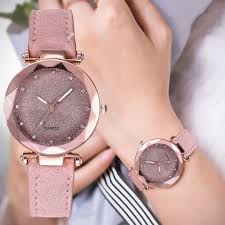 Casual Women Romantic Starry Sky Wrist Watch Leather Rhinestone Designer Ladies Clock Simple Dress Gfit Montre Femme 50