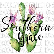 Southern Grace Prickly Cactus Instant Download Art Print Sublimation Png Brooklyn Park Collections Llc