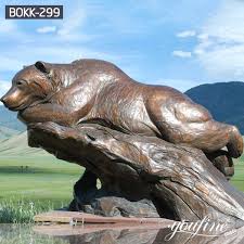 Lying Bear Statue Garden For Bokk