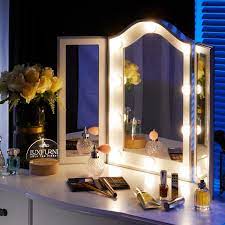 luxfurni hollywood trifold vanity