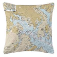 Island Girl Md Baltimore Md Nautical Chart Pillow