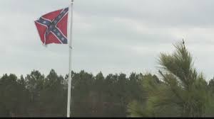 confederate flag flies high near
