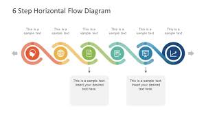 6 Step Horizontal Flow Diagram For Powerpoint Process Flow