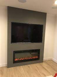 Tiled Fireplace With Recessed Tv