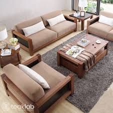 indian minimalist wooden sofa set