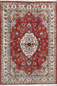 6x7 beige tabriz hand knotted persian