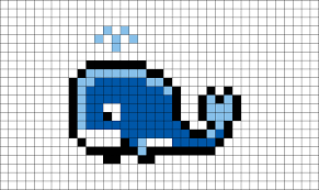 Vous allez voir, c'est facile et amusant ! Pixel Art Pesquisa Google Pixel Art Pixel Art Animaux Facile Pixel Art Baleine
