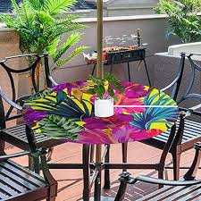 Outdoor Round Tablecloth With Umbrella