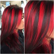 Thinking about going red yourself? Chunky Red Highlights By Hairbyangelaalberici Long Island Ny Brunette Hair Color Hair Streaks Red Hair Streaks