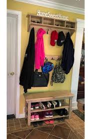 Entryway Storage Rack And Shoe Bench