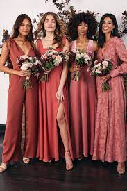 bridesmaid dresses in sunset inspired