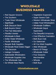 whole business names ideas