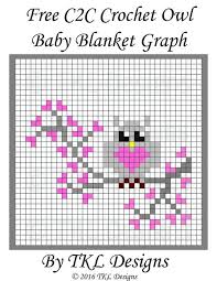 Free C2c Crochet Blanket Graph Pattern Cute Owl On A Branch