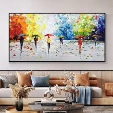 Original Art Colorful Trees Abstract