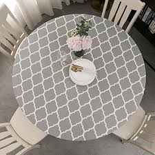 Round Vinyl Fitted Tablecloth With