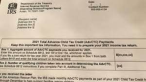 child tax credit irs letter 6419 what
