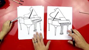 how to draw a grand piano art for