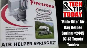 Firestone ride rite air spring kit. Firestone Ride Rite Air Bag Helper Springs Model 2445 Sd Popular Products Youtube