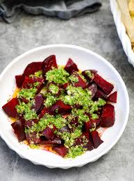 roasted beets with chimichurri sauce