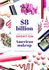makeup statistics ad with cosmetics