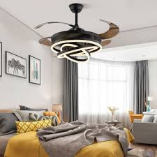 42 Black Ceiling Fan Light Modern Led