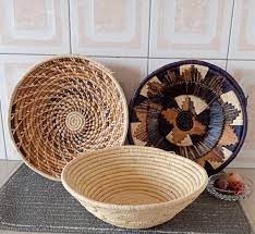 On African Woven Basket Set Boho