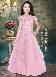 pink reception wear readymade kids gown