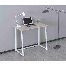 Small computer desk folding table yjhome 31.5 x 15.75 x 29 student study writing desk latop foldable desk black portable no assembly required adjustable legs for small spaces home office school. Compact Folding Desk In Natural No Assembly Shop Designer Home Furnishings