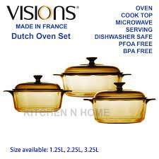 visions 9pc glass cookware set dutch