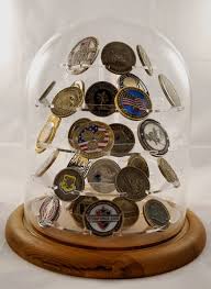 challenge coin holder large glass dome