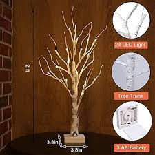 24 leds warm white birch tree light