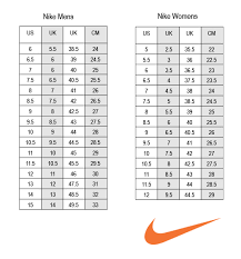 Nike Air Jordan 1 Size Chart